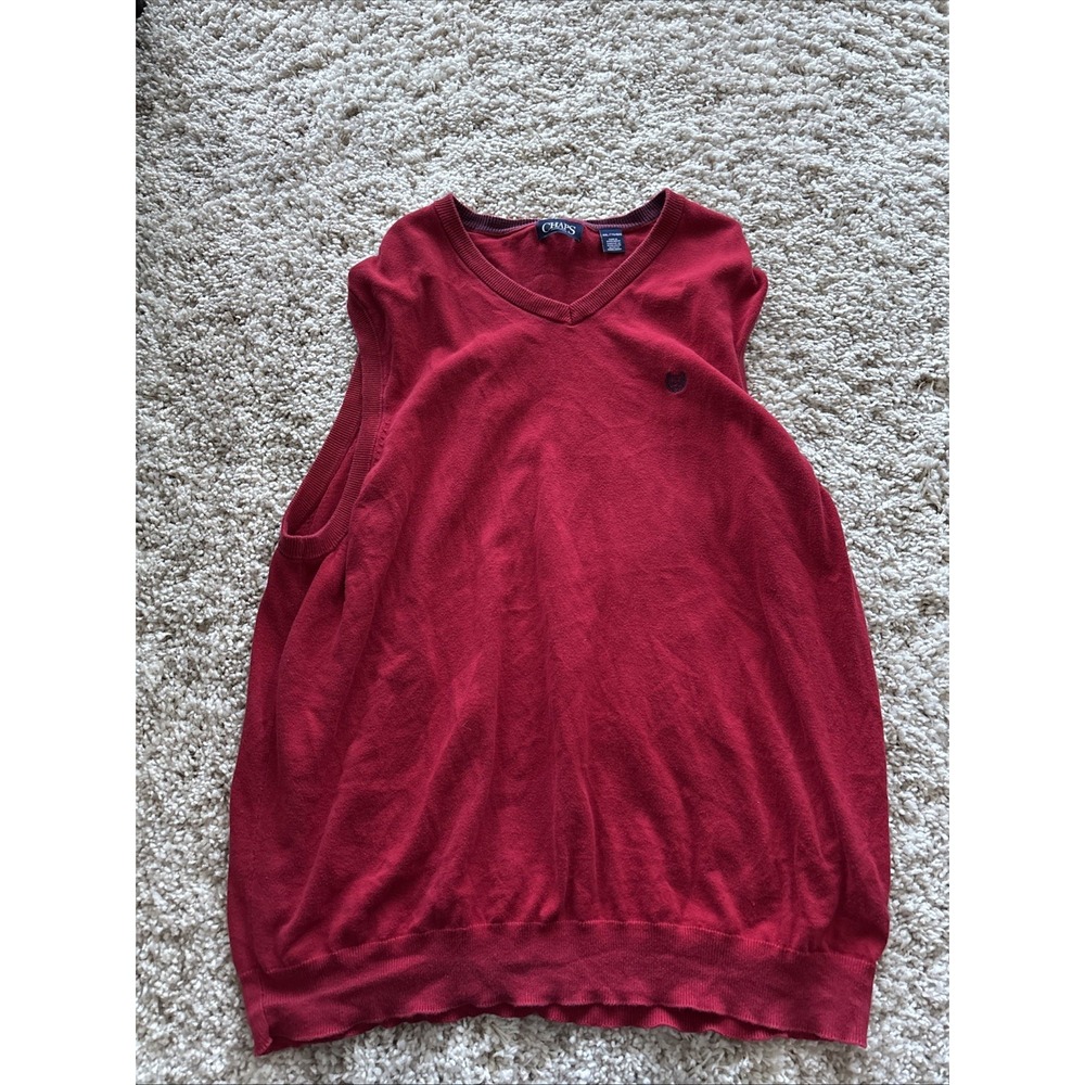 Mens Chaps Red Sweater Vest‎ Size XXL